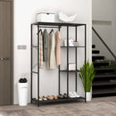 HOMCOM Coat Rack Stand With Hanging Rail And Storage Shelves For Hallway Black