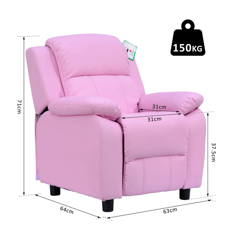 HOMCOM Children Recliner Chair - Pink