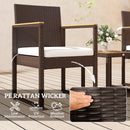 Outsunny 3-Piece Rattan Bistro Set with Acacia Wood Table