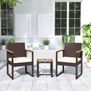 Outsunny 3-Piece Rattan Bistro Set with Acacia Wood Table