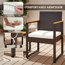 Outsunny 3-Piece Rattan Bistro Set with Acacia Wood Table