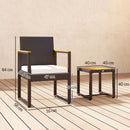 Outsunny 3-Piece Rattan Bistro Set with Acacia Wood Table