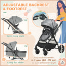 HOMCOM 2 in 1 Lightweight Pushchair -  Grey