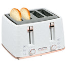HOMCOM Toaster with 4 Slot, 7 Browning Levels, 1600W, Honeycomb