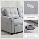 HOMCOM 2 Seater Pull Out Sofa Bed with Pockets for Living Room