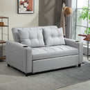 HOMCOM 2 Seater Pull Out Sofa Bed with Pockets for Living Room