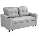HOMCOM 2 Seater Pull Out Sofa Bed with Pockets for Living Room