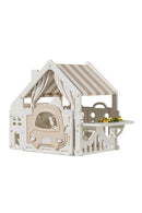 Kidkid Plastic Playhouse with Built-in Storage Rack and Building Block Table