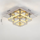 Livingandhome Modern Double-tiers Median-size Crystal LED Ceiling Light