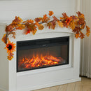Lighted Fall Garland with Sunflowers