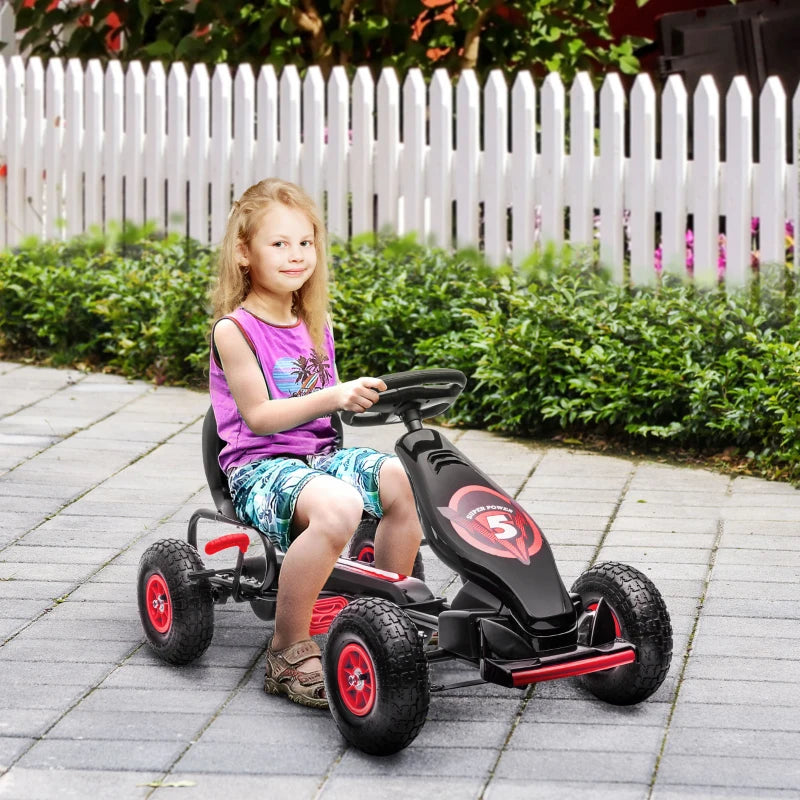 HOMCOM Children Pedal Go Kart  Ages 5-12 Years Old, Red
