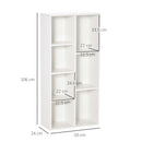 HOMCOM Bookcase Modern Bookshelf Cabinet For Home Office White