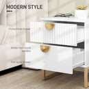 HOMCOM Bedside Table with 2 Drawers for Bedroom, Living Room, White