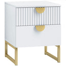 HOMCOM Bedside Table with 2 Drawers for Bedroom, Living Room, White