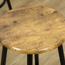 HOMCOM 5 Piece Brown Bar Table And Stools Set With Metal Frame Rustic