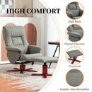 Recliner Chair With Footstool, Backrest Adjustable Armchair, Grey