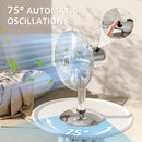 HOMCOM 12\" Metal Desk Fan with 3 Speed Settings, Wide-Angled Oscillation