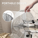 HOMCOM 12\" Metal Desk Fan with 3 Speed Settings, Wide-Angled Oscillation