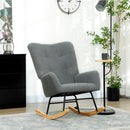 HOMCOM Rocking Chair, Modern Armchair with Backrest for Bedroom, Grey