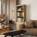 HOMCOM 180cm Tall Bookshelf Free Standing Storage Shelf Unit With Storage White And Oak