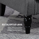 HOMCOM Accent Chair Wingback Armchair Retro Tufted Club Wood Fabric