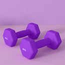 SPORTNOW Set Of 2 Hexagonal Dumbbells Weights Pair, 2 X 4kg, Purple