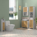 HOMCOM Bathroom Cabinet, Slim Bathroom Unit with Adjustable Shelf, White