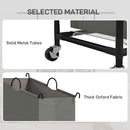 HOMCOM 126L Laundry Sorter, Laundry Basket with 3-Bag Organiser, Dark Grey
