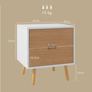 HOMCOM Bedside Table With 2 Drawers For Bedroom, Living Room