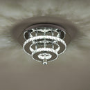 Livingandhome Modern Double-tiers Round Crystal LED Ceiling Light