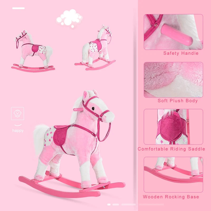 HOMCOM Children's  Rocking Horse  - Pink