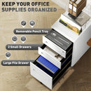 Vinsetto Lockable Mobile Filing Cabinet w/ 3 Drawers 30 x 43.5 x 60 cm