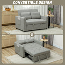HOMCOM 2 Seater Sofa Bed Convertible Bed Settee With Cushions, Pockets, Grey