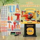 AIYAPLAY 102Pcs Play Tools Toy With Electric Drill, Storage, Yellow