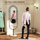 HOMCOM Full Length Mirror, Free Standing Mirror with Tray and Hooks, Black