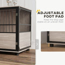 PawHut 100cm Dog Crate Furniture Dog Cage End Table Indoor w/ Doors, Cushion