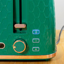 HOMCOM 1.7L Kettle And Toaster Set With Defrost Reheat And Crumb Tray Green