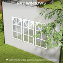 Outsunny Gazebo Side Panels for 3x3(m) or 3x6m Gazebo Canopy, 2 Pack, White