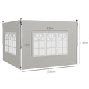 Outsunny Gazebo Side Panels for 3x3(m) or 3x6m Gazebo Canopy, 2 Pack, White