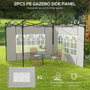 Outsunny Gazebo Side Panels for 3x3(m) or 3x6m Gazebo Canopy, 2 Pack, White