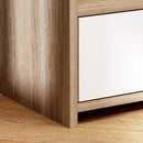 HOMCOM Bedside Table with Drawer for Bedroom, Living Room, Natural Wood Effect
