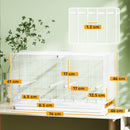 PawHut Bird Cage With Divider, 4 Wooden Perches Slide Out Tray