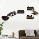 PawHut 4PCs Wall Mounted Cat Tree Cat Wall Shelves W/ Scratching Post - Dark Grey/Brown