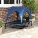 PawHut Cooling Raised Dog Bed w/ Breathable Mesh, for L Dogs - Dark Blue