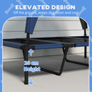 PawHut Cooling Raised Dog Bed w/ Breathable Mesh, for L Dogs - Dark Blue