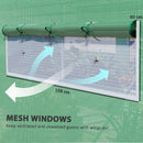 Outsunny Polytunnel Greenhouse with 3 Roll-up Doors, Green