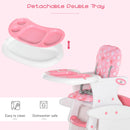 HOMCOM HDPE 3-in-1 Baby Booster High Chair Pink