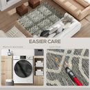 HOMCOM Easy-Cleaning Machine Washable Rug For Patio, Garden, Grey