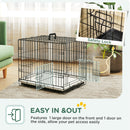 PawHut Dog Crate With 2 Doors, Tray, Soft Cushion