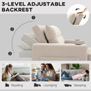 HOMCOM 2 Seater Pull Out Sofa Bed with Pockets for Living Room